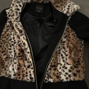 Thalia Sodi dress jacket. Soft leopard print upper and collar